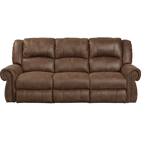 Reclining Sofa with Nailhead Trim